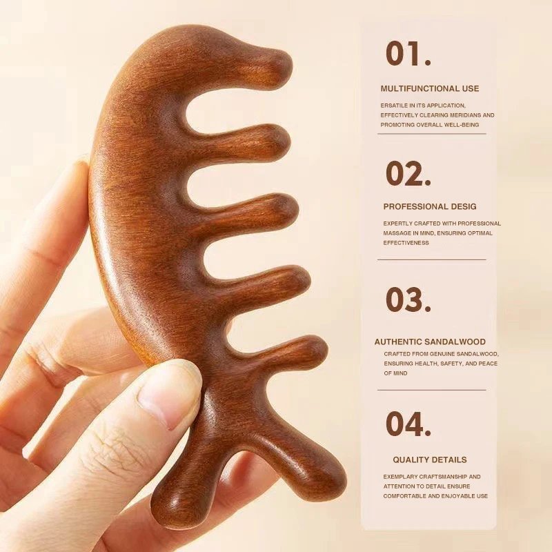 1PCS Scalp Head Meridian Massager Comb Head Scalp Body Massager massagers Sandalwood ABS muscle massagers Gua Sha Machine