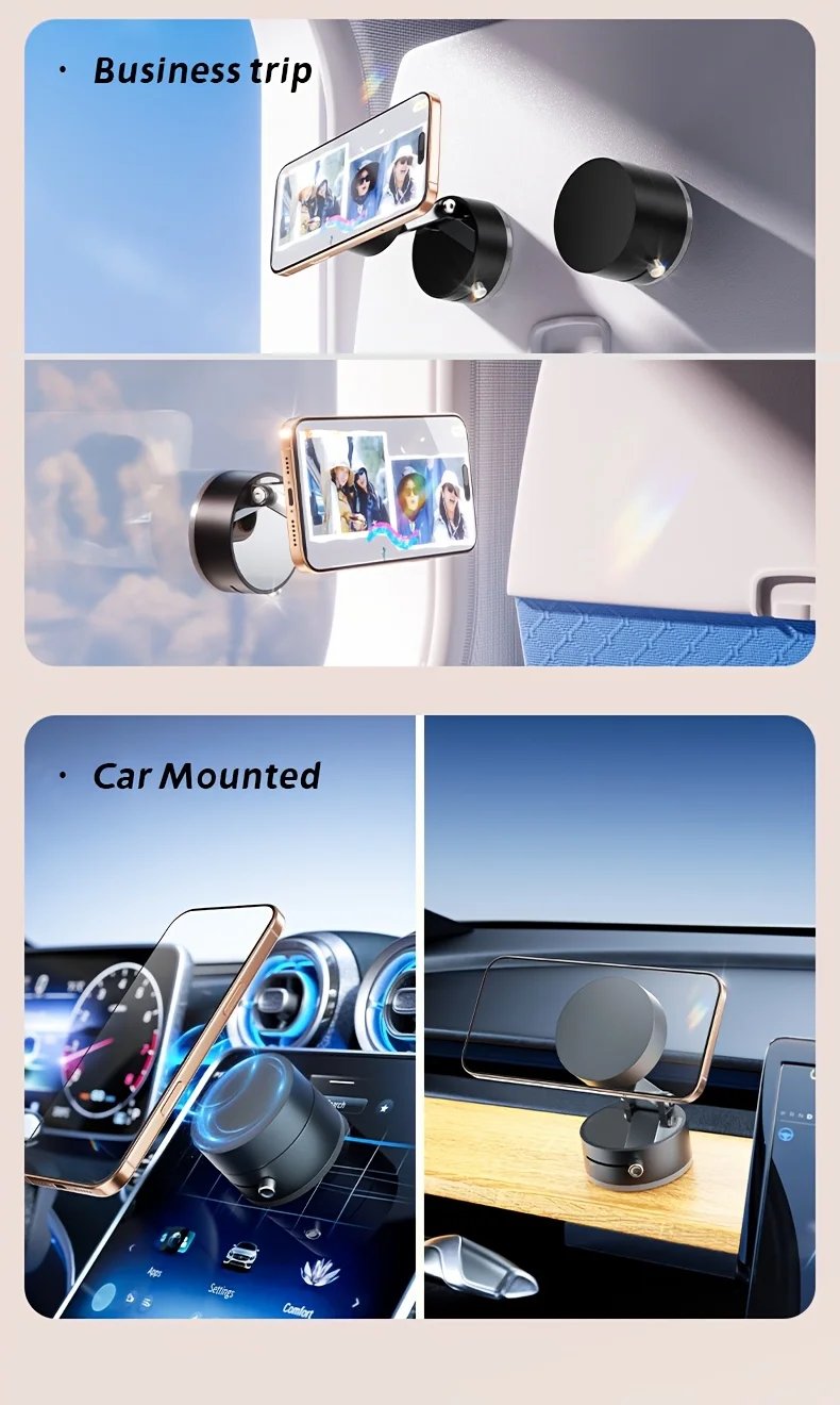 Vacuum Magnetic Suction Cup Folding Swivel Stand Double-sided Suction Cup For Universal Vacuum Swivel Stand Mobile Phone Holder